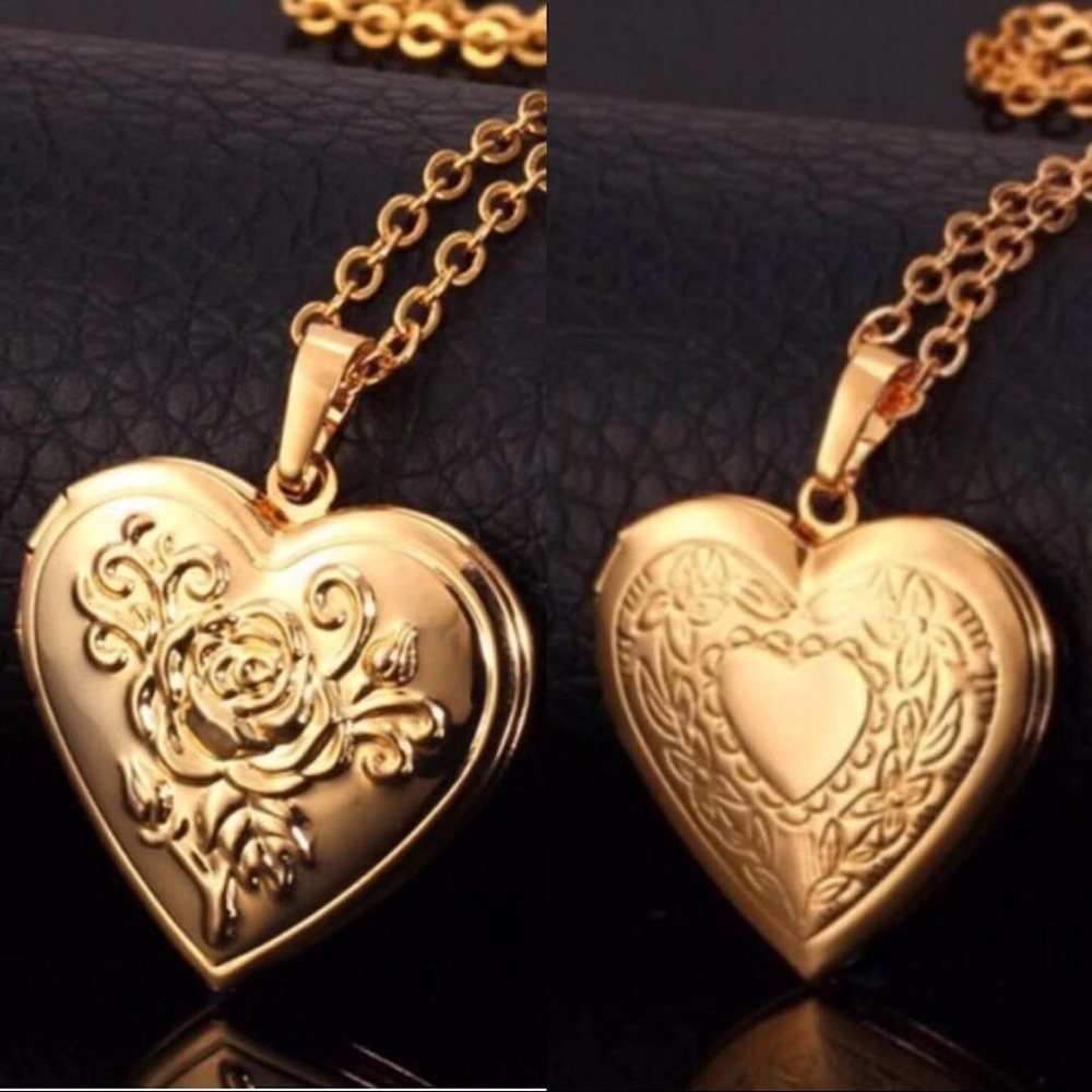 New Real 18k Gold Heart Necklaces